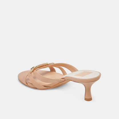 LERAH HEELS CAFE EMBOSSED LEATHER - CAFE EMBOSSED LEATHER