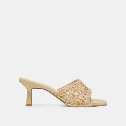 MAYLAH HEELS LIGHT GOLD MACRAME - LIGHT GOLD MACRAME
