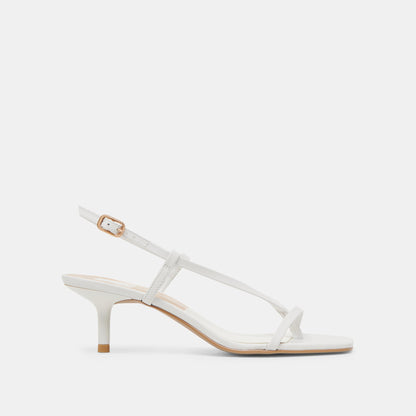 LAURY HEELS TRUE WHITE LEATHER - TRUE WHITE LEATHER