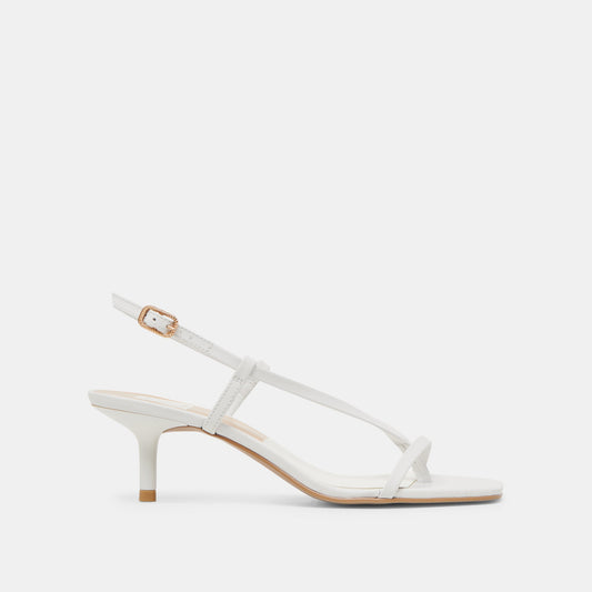 LAURY HEELS TRUE WHITE LEATHER - TRUE WHITE LEATHER