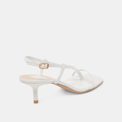 LAURY HEELS TRUE WHITE LEATHER - TRUE WHITE LEATHER