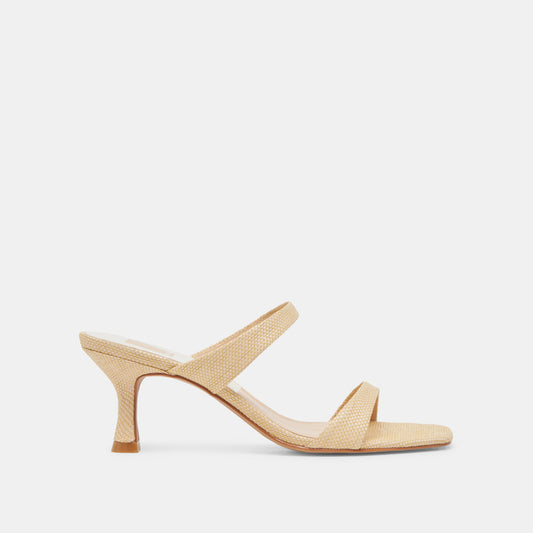 Genora Lt Natural Woven Raffia Heels - LT NATURAL WOVEN RAFFIA