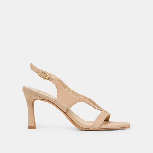Izela Bamboo Suede Heels - BAMBOO SUEDE