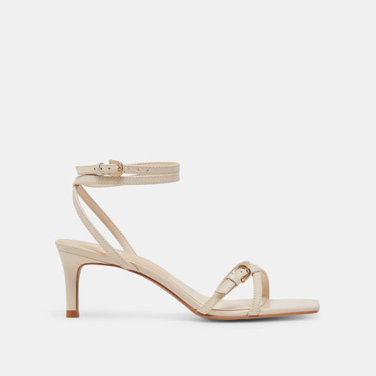 BAMBY HEELS BONE LEATHER - BONE LEATHER