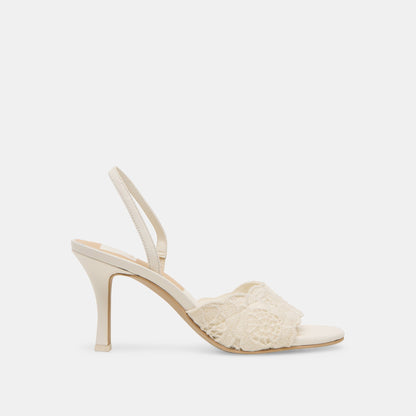 LARRA HEELS WHITE CROCHET - WHITE CROCHET