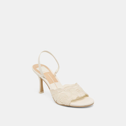 LARRA HEELS WHITE CROCHET - WHITE CROCHET