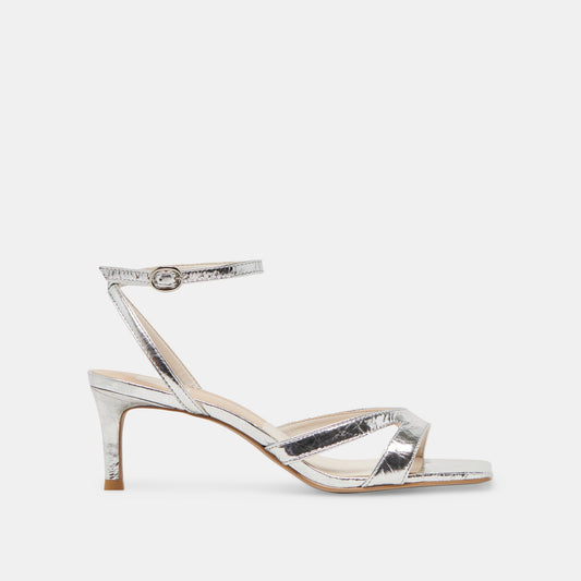 BECKI HEELS SILVER DISTRESSED LEATHER - SILVER DISTRESSED LEATHER