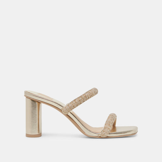 NOLAH HEELS GOLD MULTI BEADS - GOLD MULTI BEADS