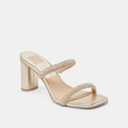 NOLAH HEELS GOLD MULTI BEADS - GOLD MULTI BEADS