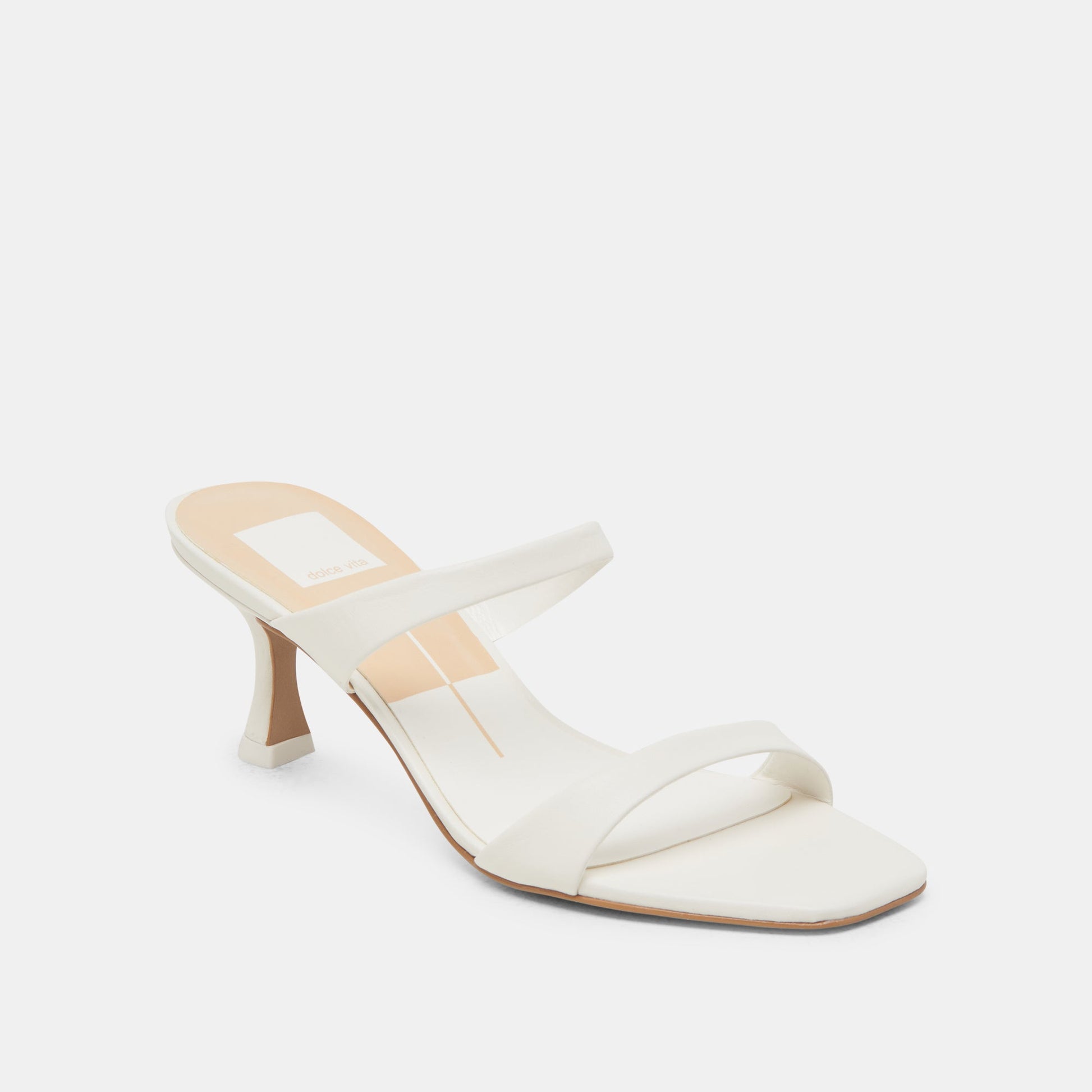 Genora White Leather Heels - WHITE LEATHER
