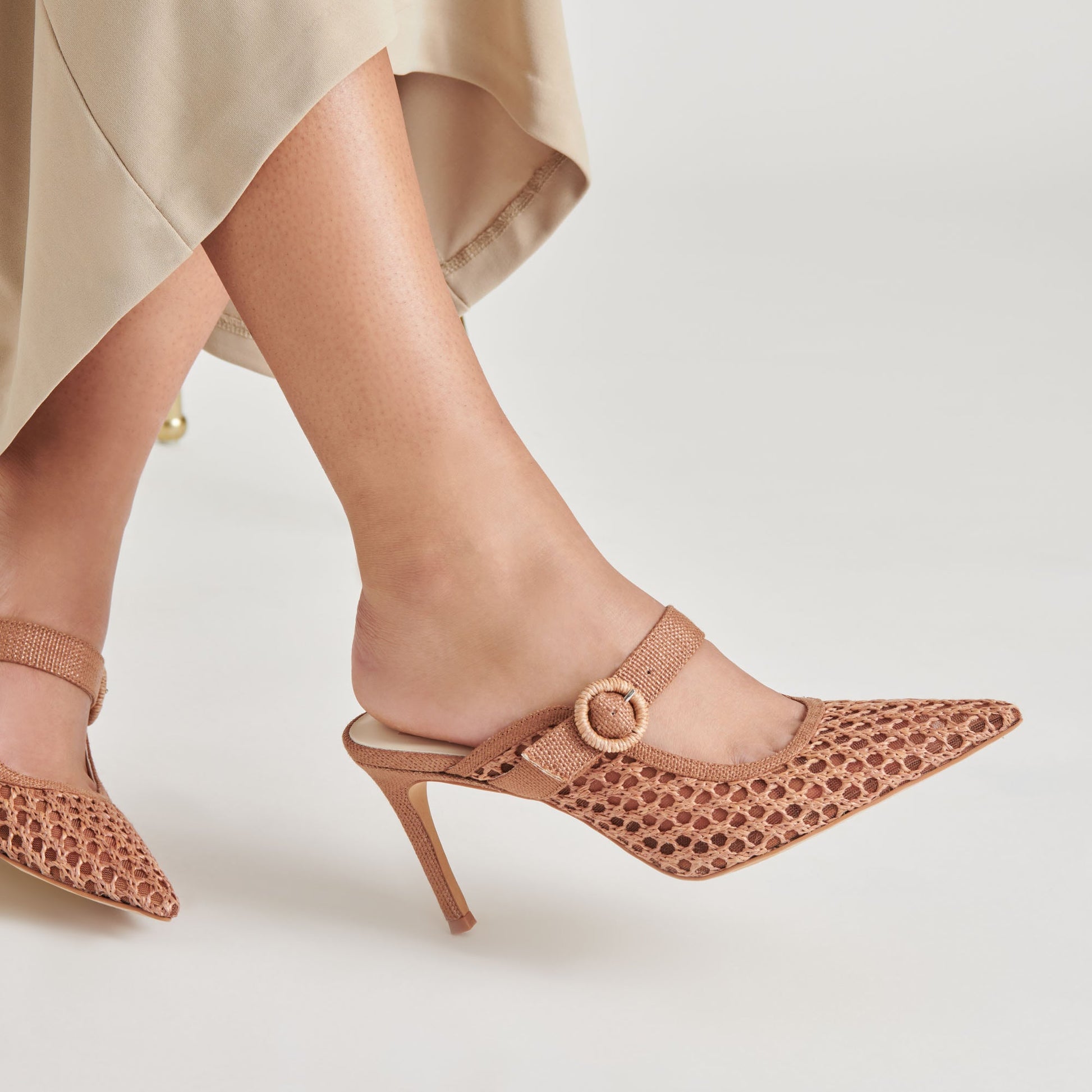 KEEKEE HEELS SADDLE WOVEN RAFFIA - SADDLE WOVEN RAFFIA