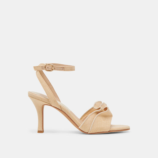 LUNETE HEELS LT NATURAL WOVEN RAFFIA - LT NATURAL WOVEN RAFFIA