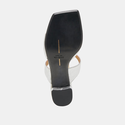 SHANE HEELS SILVER METALLIC LEATHER - SILVER METALLIC LEATHER