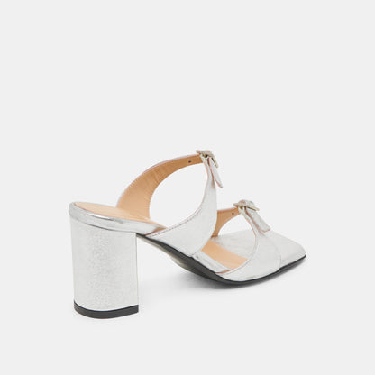 SHANE HEELS SILVER METALLIC LEATHER - SILVER METALLIC LEATHER