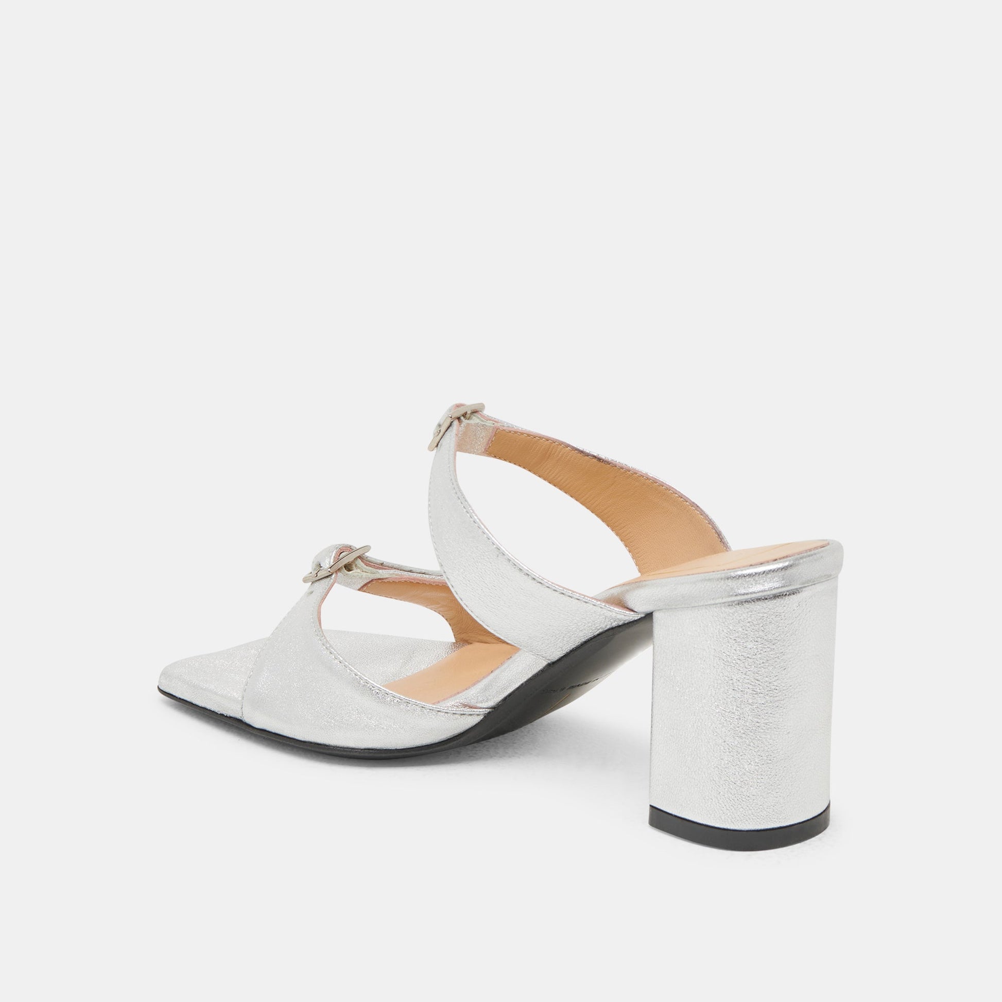 SHANE HEELS SILVER METALLIC LEATHER - SILVER METALLIC LEATHER