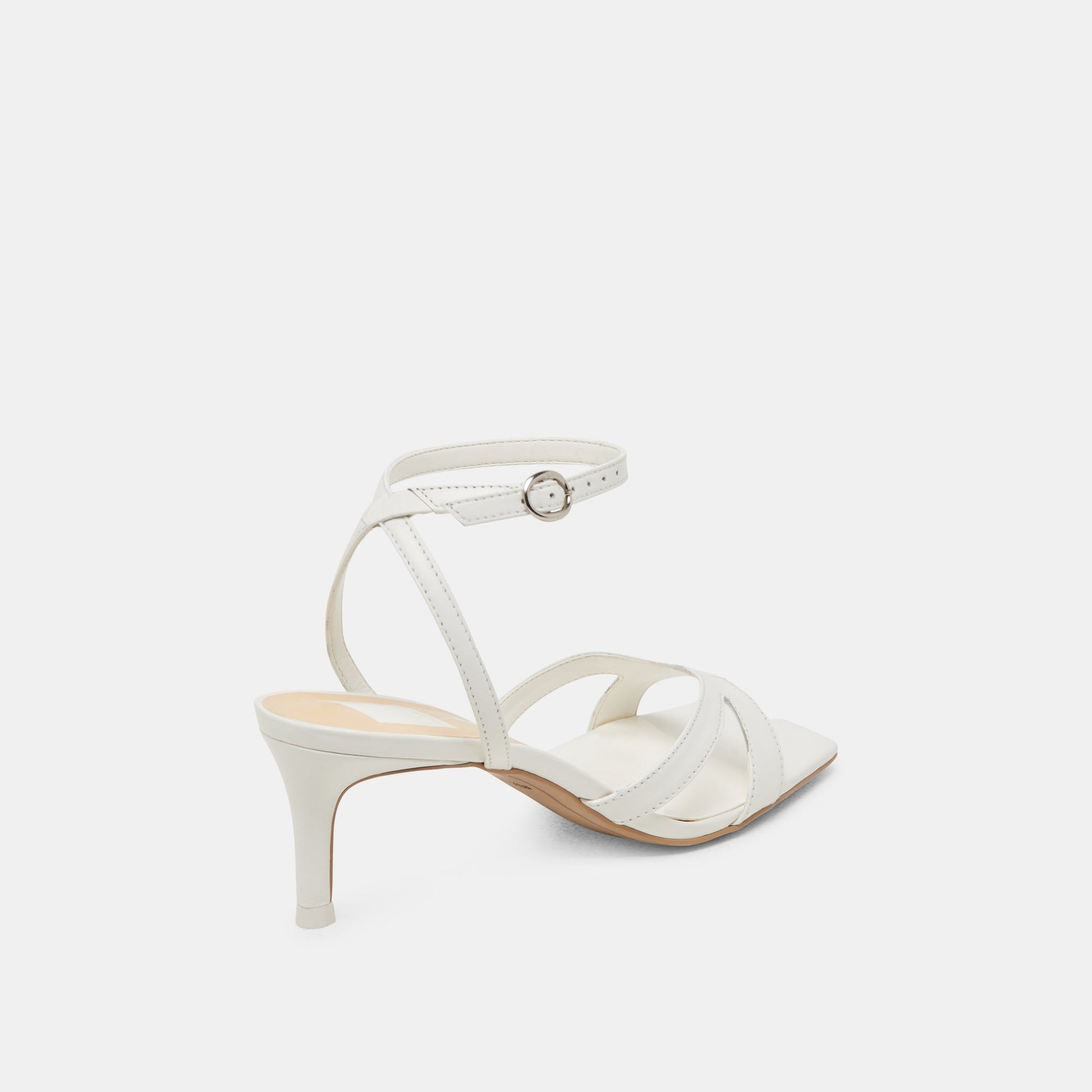 BECKI WIDE HEELS TRUE WHITE LEATHER - TRUE WHITE LEATHER