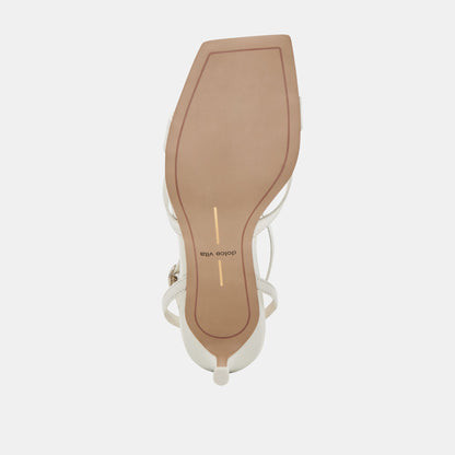 BECKI WIDE HEELS TRUE WHITE LEATHER - TRUE WHITE LEATHER