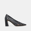 BLACK WOVEN LEATHER