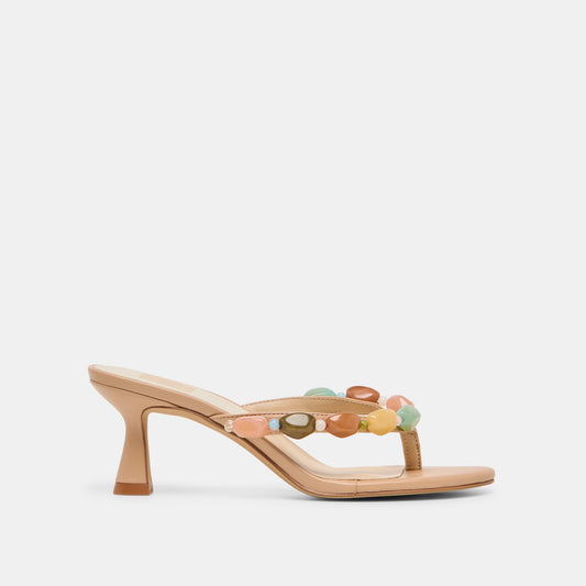 Daksie Cafe Leather Heels - CAFE LEATHER