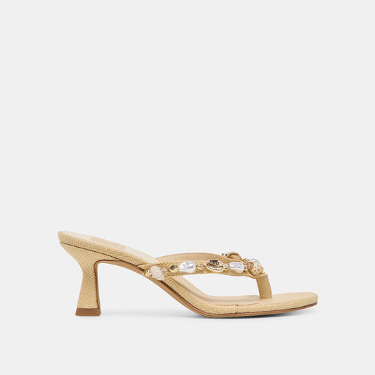 Daksie Lt Natural Raffia Heels - LT NATURAL RAFFIA