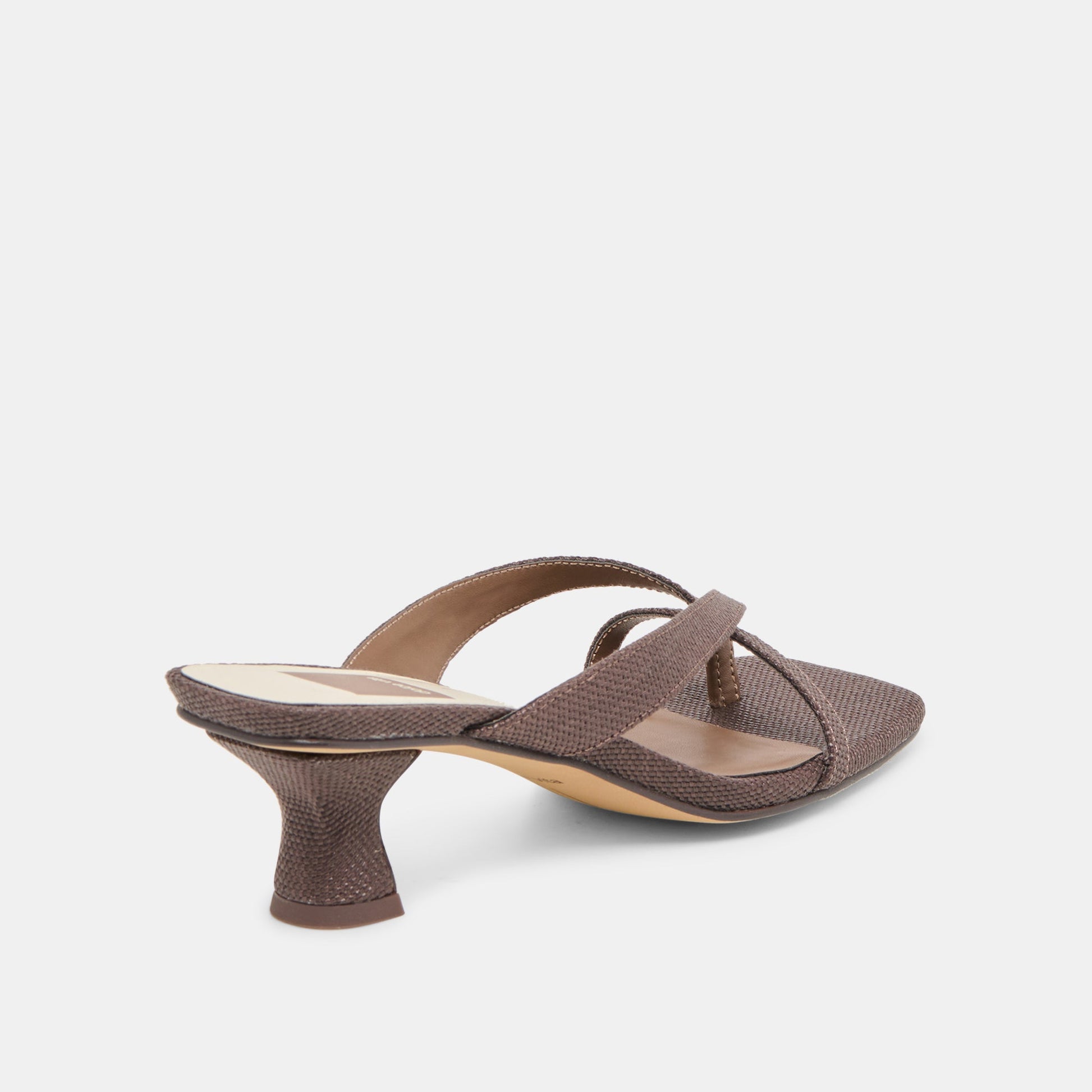 Brevel Chocolate Raffia Heels - CHOCOLATE RAFFIA