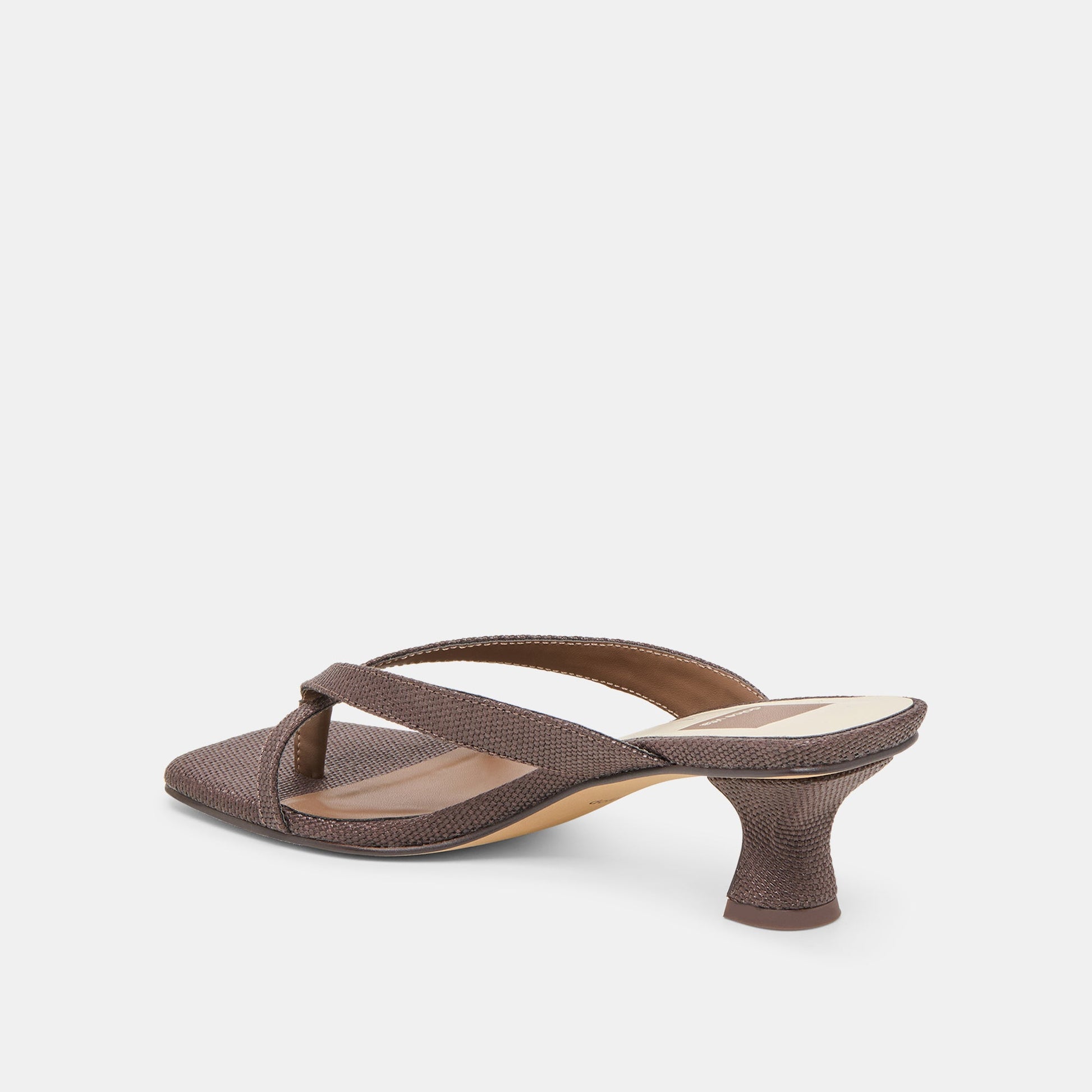 Brevel Chocolate Raffia Heels - CHOCOLATE RAFFIA
