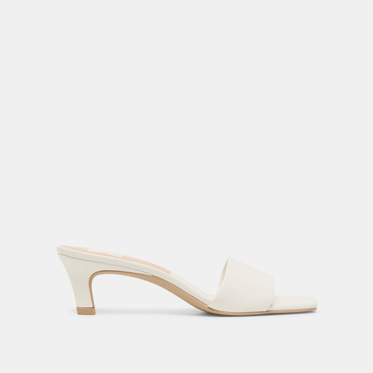 Rexa True White Leather Heels - TRUE WHITE LEATHER