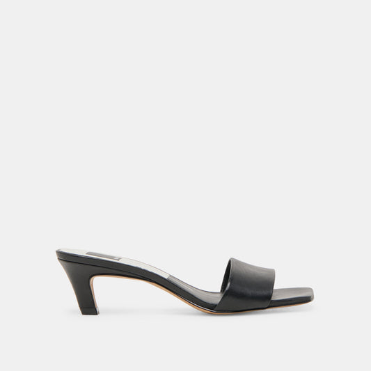 Rexa Black Leather Heels - BLACK LEATHER