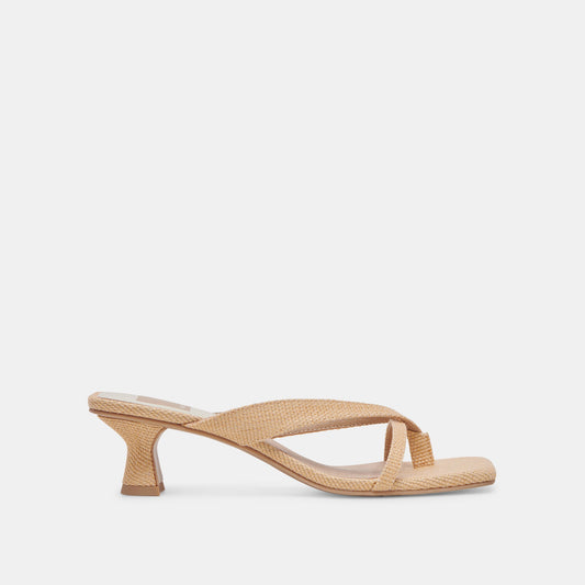 Brevel Natural Raffia Heels - NATURAL RAFFIA