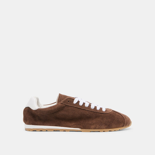Serina Dk Brown Suede Sneakers - DK BROWN SUEDE
