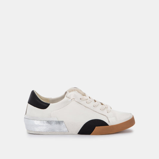 ZINA SNEAKERS WHITE BLACK LEATHER - WHITE BLACK LEATHER