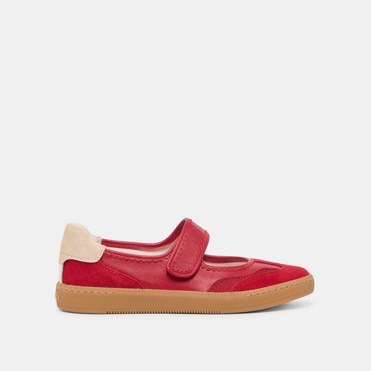 Nanet Crimson Leather Sneakers - CRIMSON LEATHER