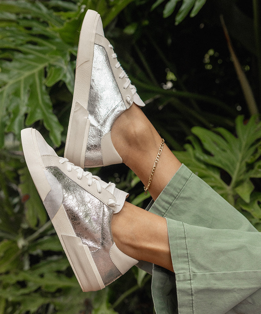 Zina Sneakers Chrome Distressed Leather - CHROME DISTRESSED LEATHER