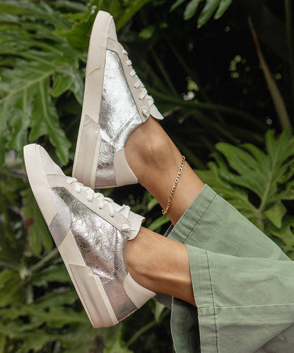 Zina Sneakers Chrome Distressed Leather - CHROME DISTRESSED LEATHER