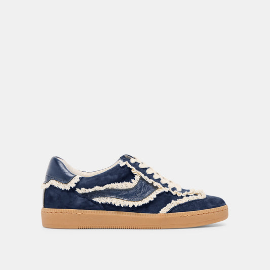 Notice Lace Navy Suede Sneakers - NAVY SUEDE