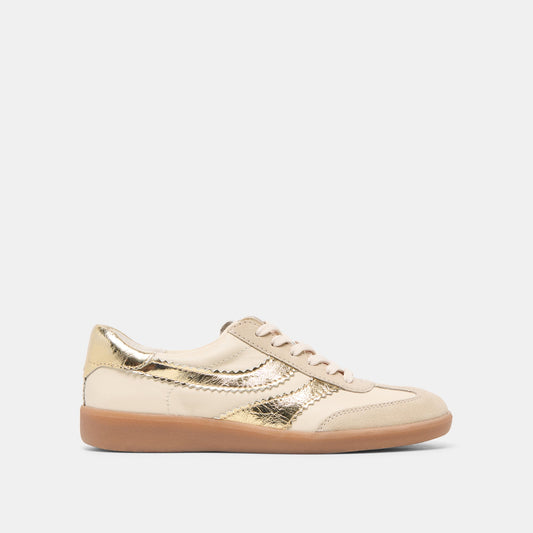 Merit White Gold Leather Sneakers - WHITE GOLD LEATHER