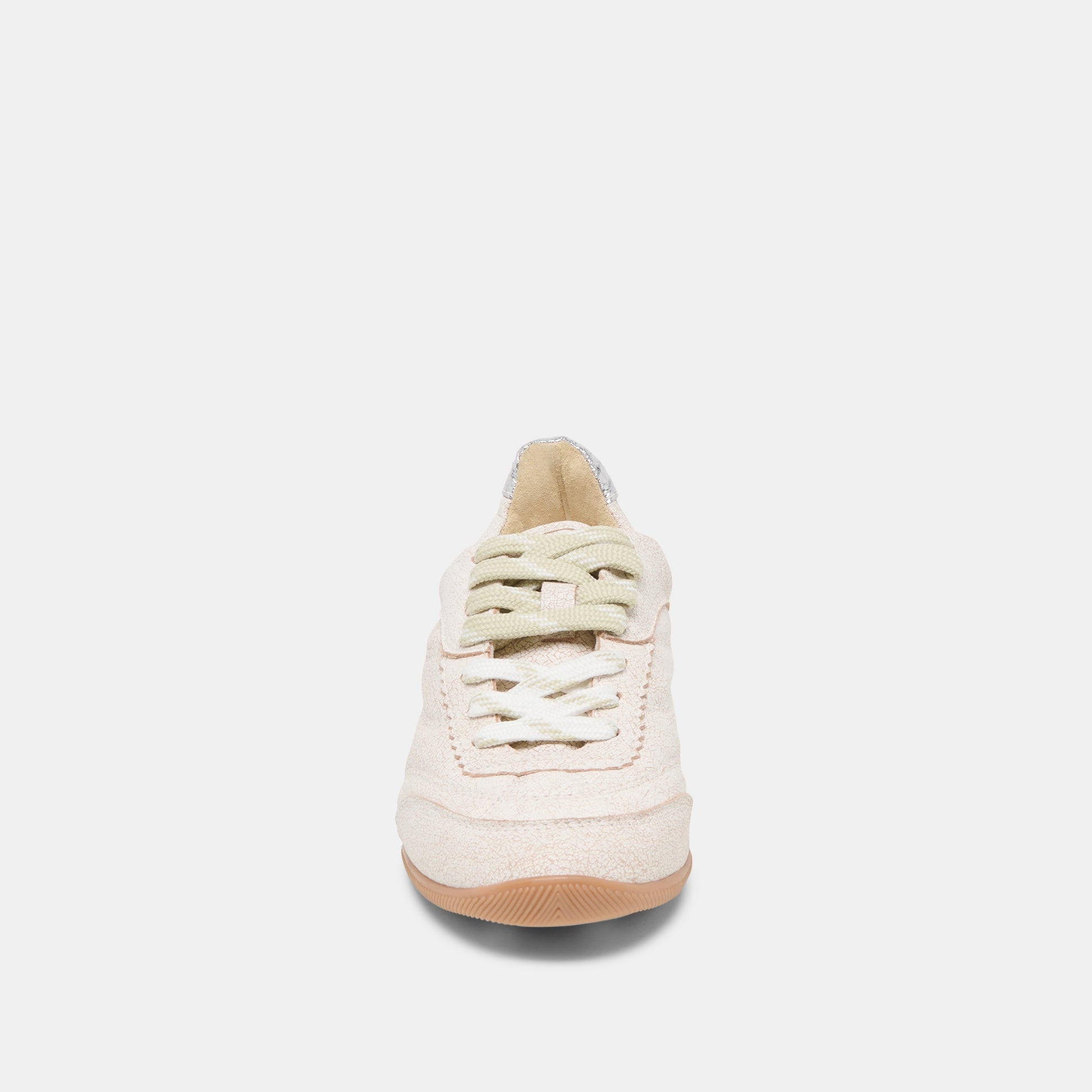 Laini Off White Crackled Leather Sneakers - OFF WHITE CRACKLED LEATHER