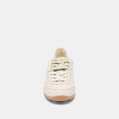 Laini Off White Crackled Leather Sneakers - OFF WHITE CRACKLED LEATHER
