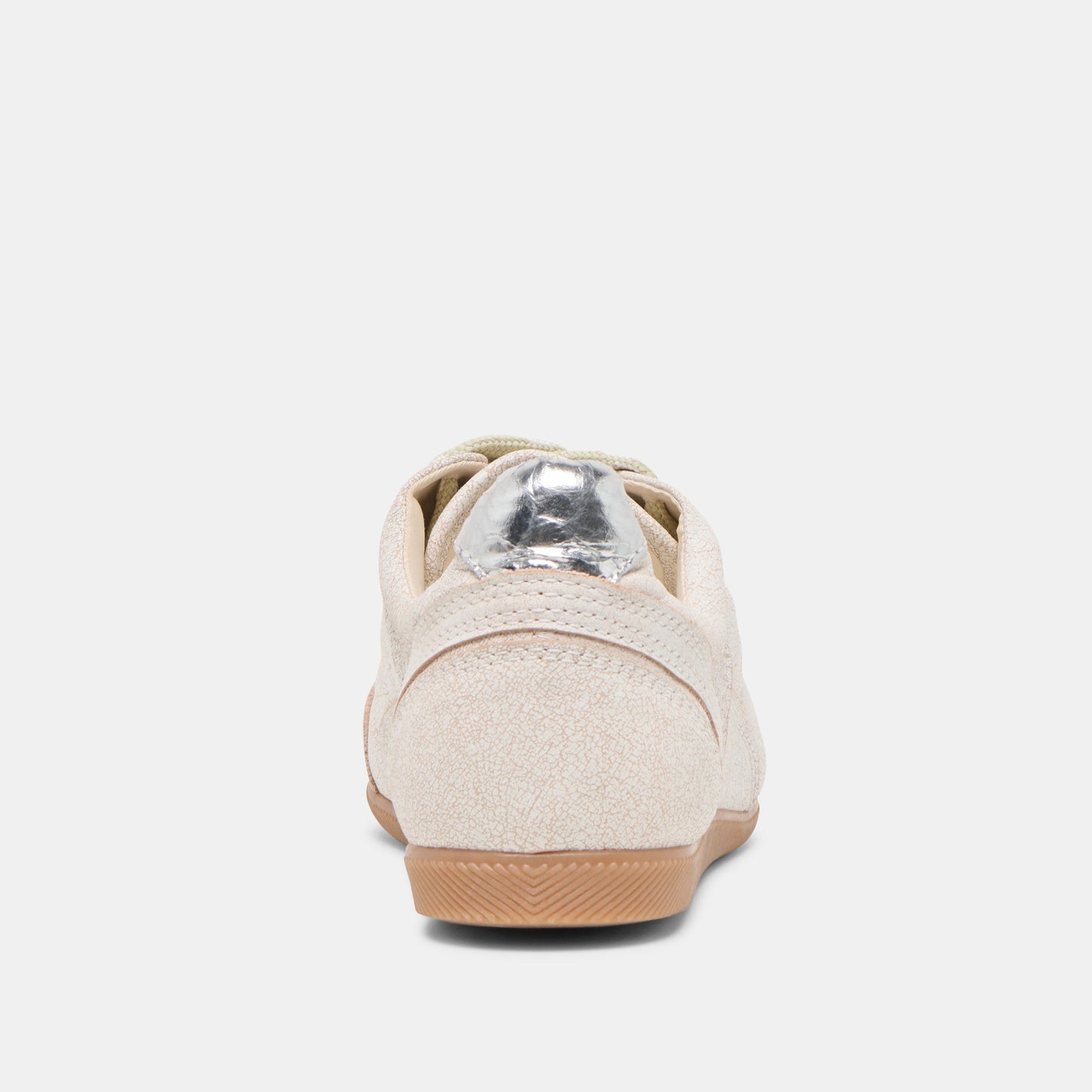 Laini Off White Crackled Leather Sneakers - OFF WHITE CRACKLED LEATHER