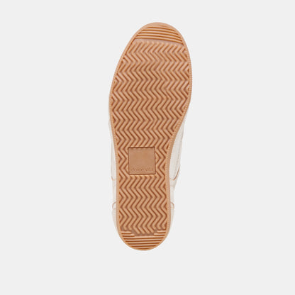 Laini Off White Crackled Leather Sneakers - OFF WHITE CRACKLED LEATHER