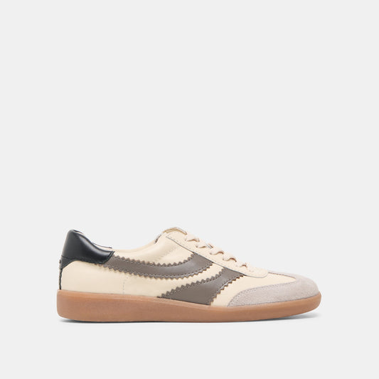 Merit White Grey Leather Sneakers - WHITE GREY LEATHER