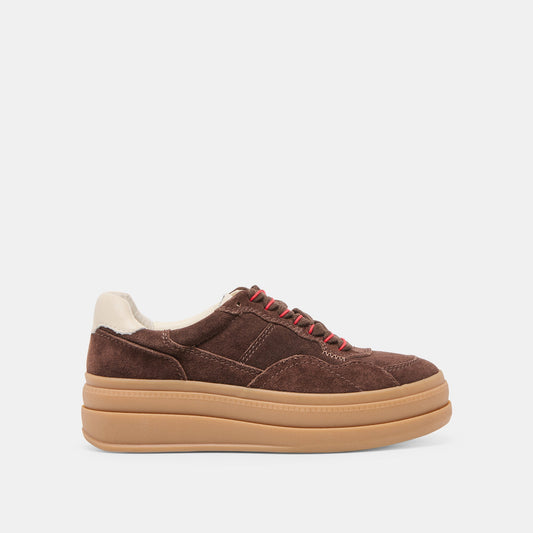 Naomy H2O Waterproof Dk Brown Suede Sneakers - DK BROWN SUEDE