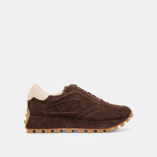 Tricia Dk Brown Suede Sneakers - DK BROWN SUEDE