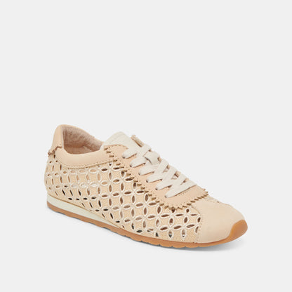 DANIE EYELET PERF SNEAKERS LT NATURAL RAFFIA - LT NATURAL RAFFIA