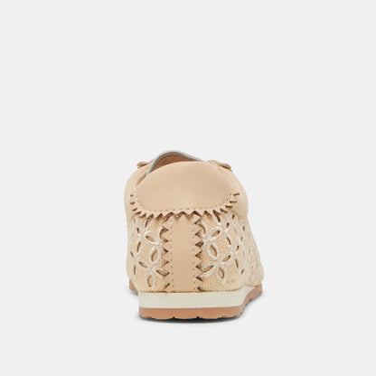 DANIE EYELET PERF SNEAKERS LT NATURAL RAFFIA - LT NATURAL RAFFIA