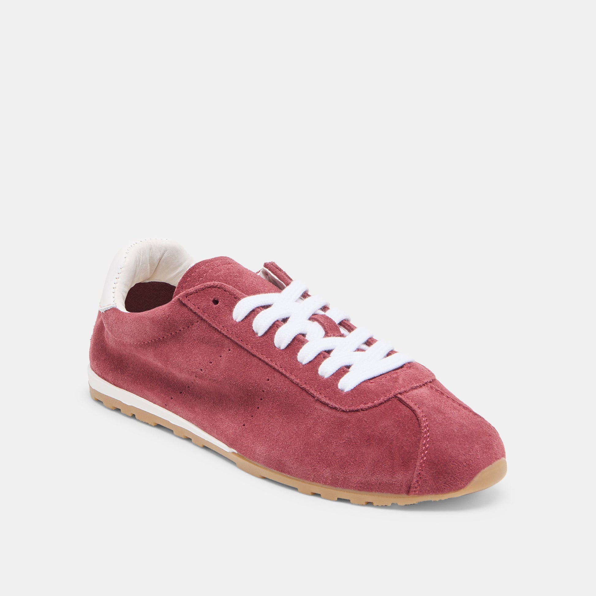 Serina Burgundy Suede Sneakers - BURGUNDY SUEDE