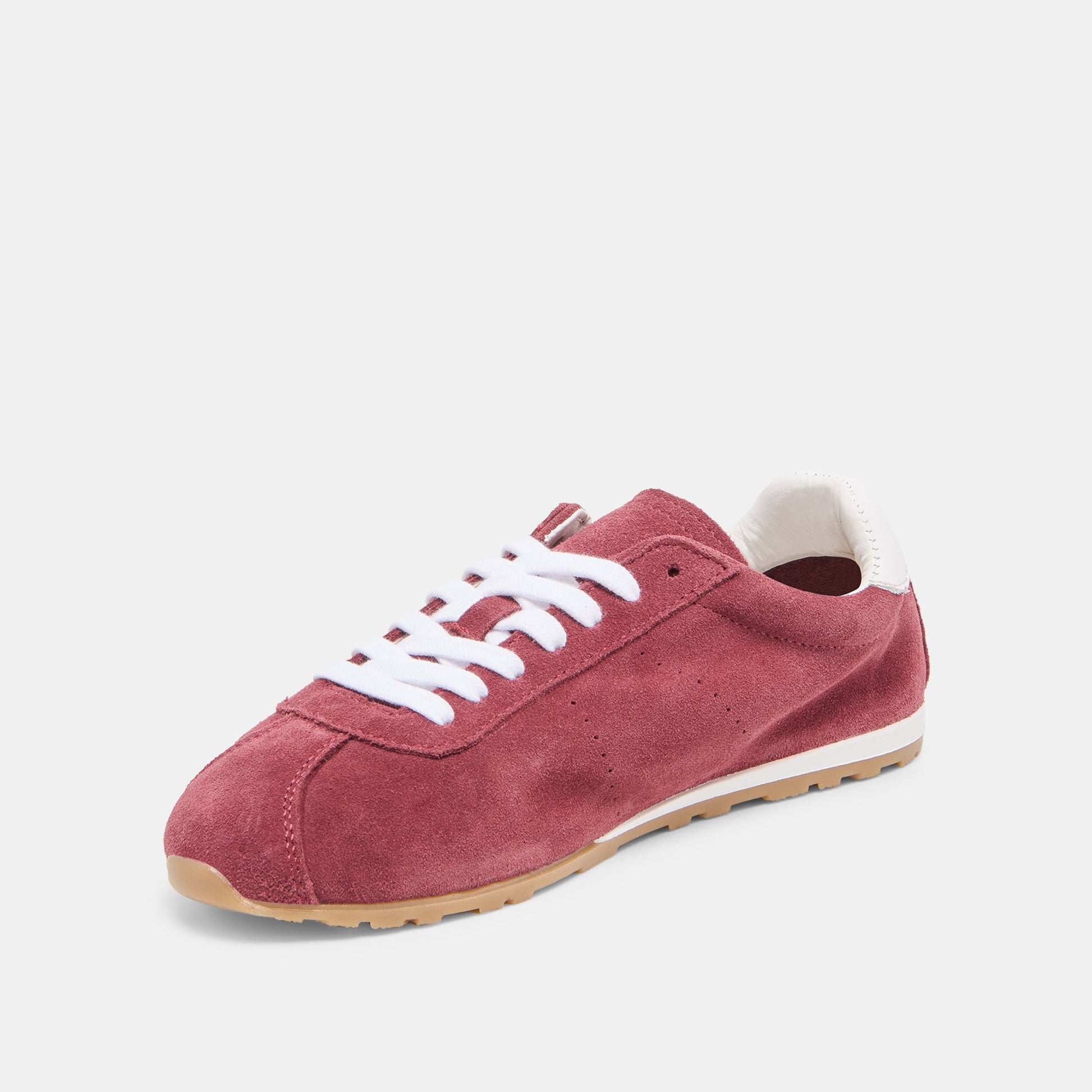 Serina Burgundy Suede Sneakers - BURGUNDY SUEDE
