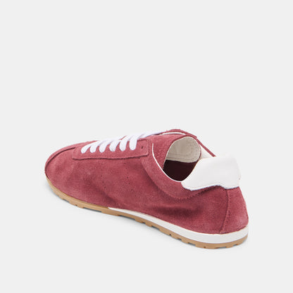 Serina Burgundy Suede Sneakers - BURGUNDY SUEDE
