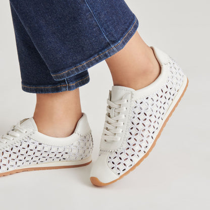DANIE EYELET PERF SNEAKERS TRUE WHITE LEATHER - TRUE WHITE LEATHER
