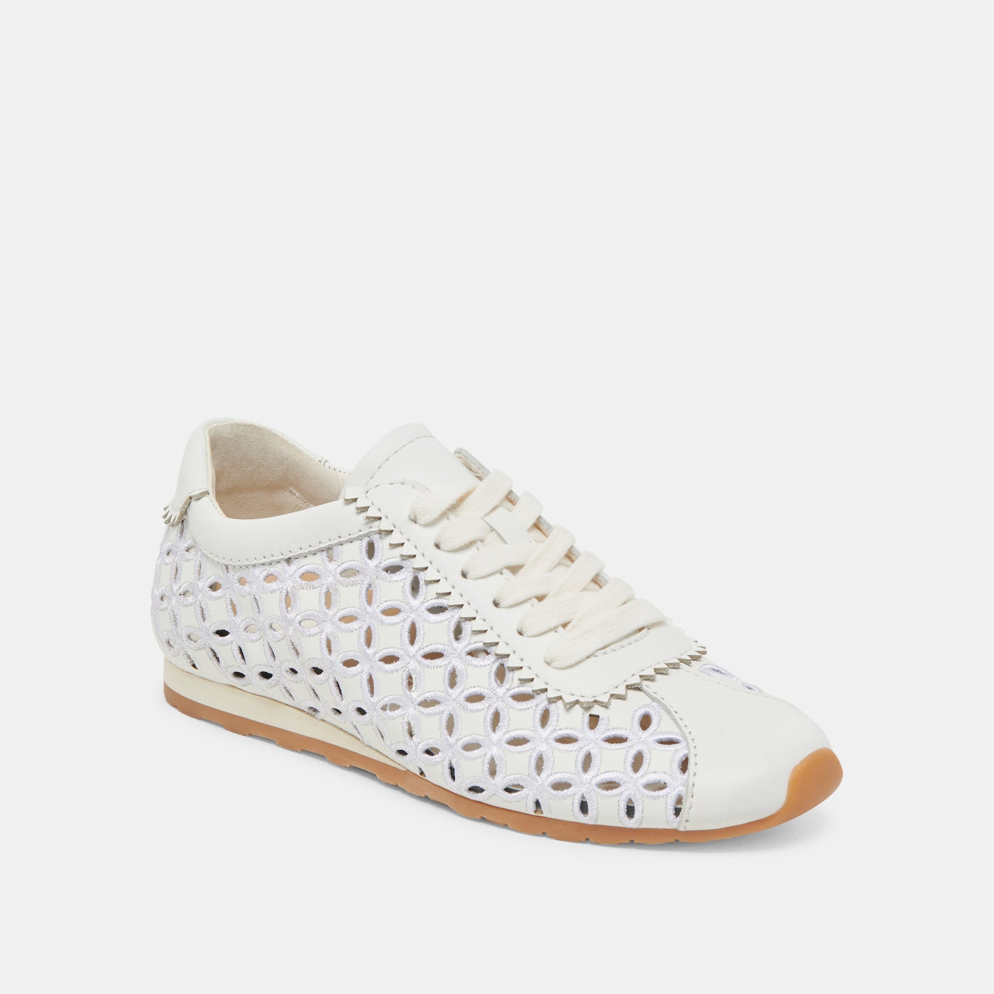 DANIE EYELET PERF SNEAKERS TRUE WHITE LEATHER - TRUE WHITE LEATHER